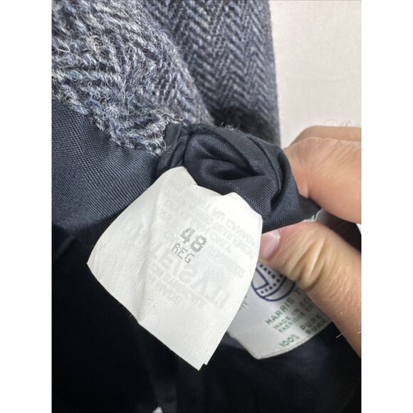 Harris Tweed Gray Blue Herringbone Wool Blazer Sport Coat Men’s 48R Scotland - Picture 7 of 9